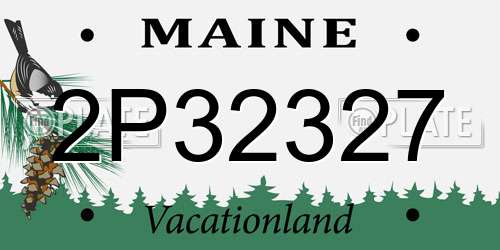 2P32327 Maine License Plate