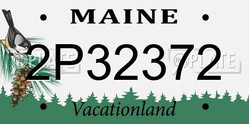 2P32372 Maine License Plate