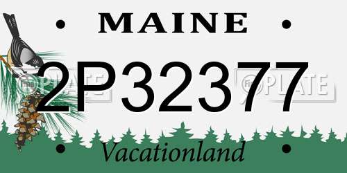 2P32377 Maine License Plate