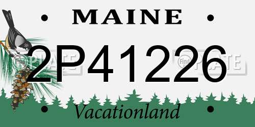 2P41226 Maine License Plate