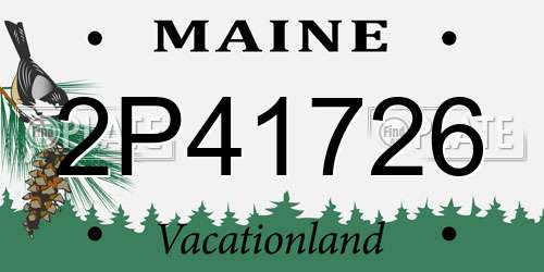 2P41726 Maine License Plate