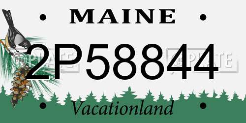 2P58844 Maine License Plate