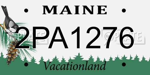 2PA1276 Maine License Plate