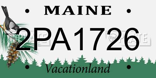 2PA1726 Maine License Plate