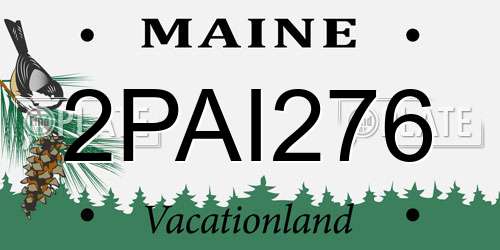 2PAI276 Maine License Plate