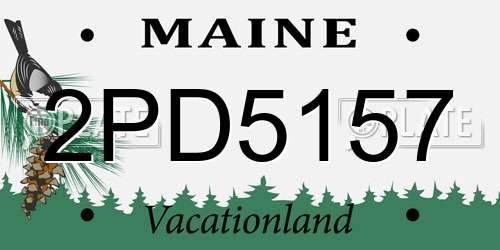 2PD5157 Maine License Plate