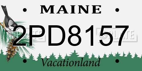 2PD8157 Maine License Plate