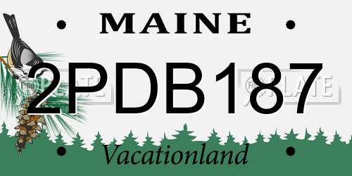 2PDB187 Maine License Plate