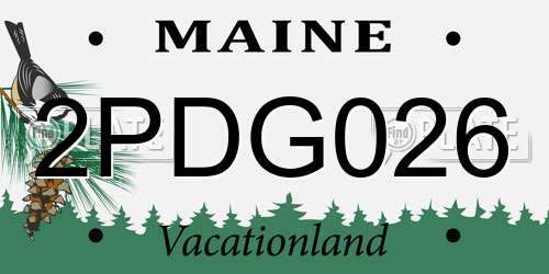 2PDG026 Maine License Plate