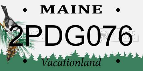 2PDG076 Maine License Plate