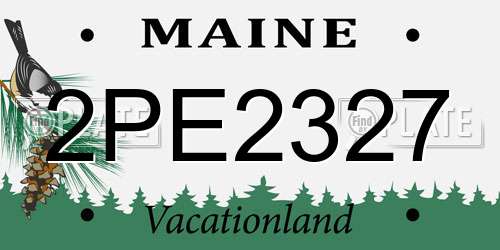 2PE2327 Maine License Plate