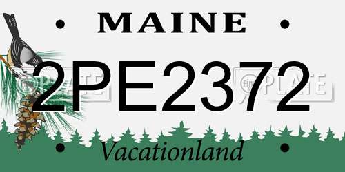 2PE2372 Maine License Plate