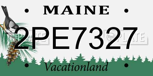 2PE7327 Maine License Plate