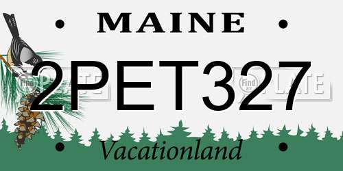 2PET327 Maine License Plate