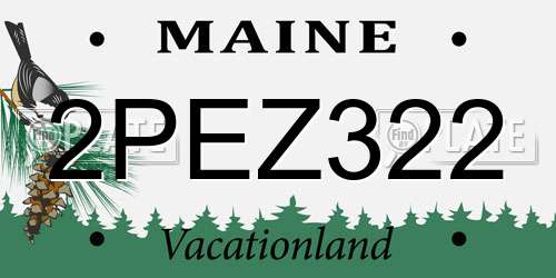 2PEZ322 Maine License Plate