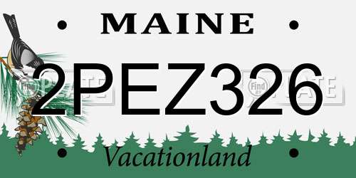 2PEZ326 Maine License Plate