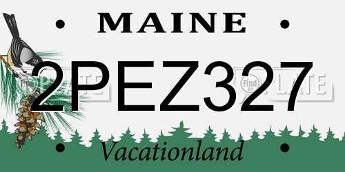 2PEZ327 Maine License Plate