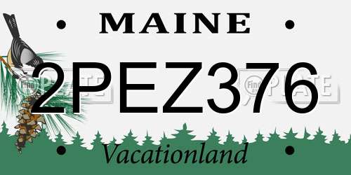 2PEZ376 Maine License Plate