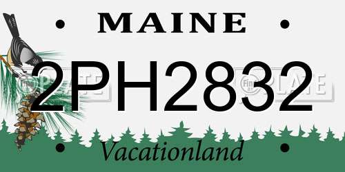 2PH2832 Maine License Plate