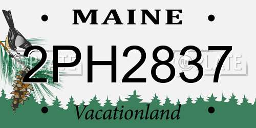 2PH2837 Maine License Plate