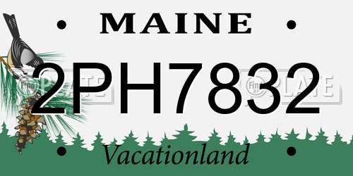 2PH7832 Maine License Plate
