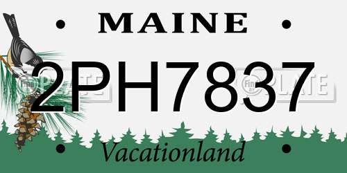 2PH7837 Maine License Plate