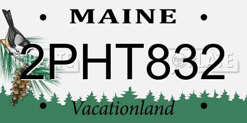 2PHT832 Maine License Plate