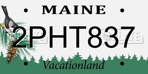 2PHT837 Maine License Plate
