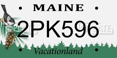 2PK596 Maine License Plate