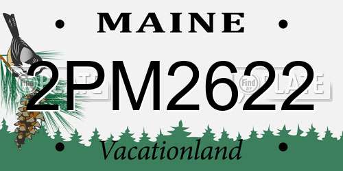 2PM2622 Maine License Plate