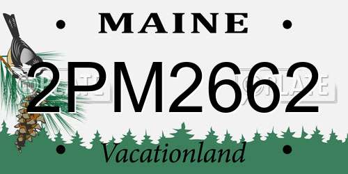 2PM2662 Maine License Plate