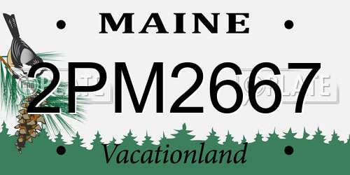 2PM2667 Maine License Plate