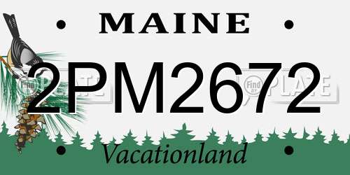 2PM2672 Maine License Plate