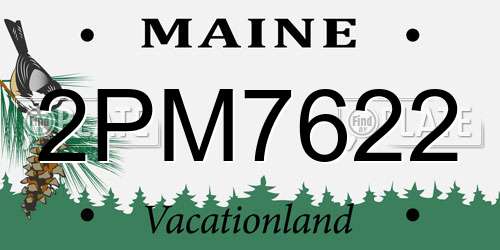 2PM7622 Maine License Plate