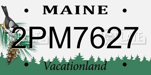 2PM7627 Maine License Plate