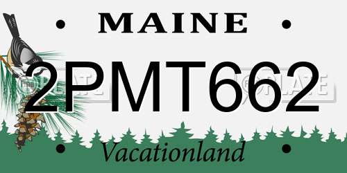 2PMT662 Maine License Plate
