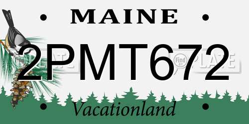 2PMT672 Maine License Plate