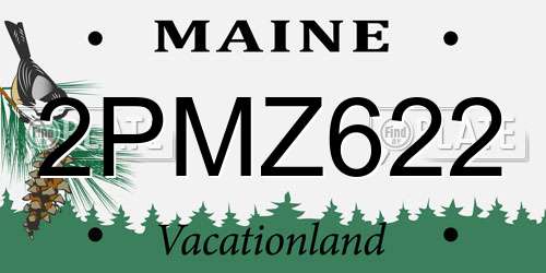 2PMZ622 Maine License Plate