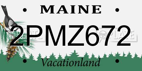 2PMZ672 Maine License Plate