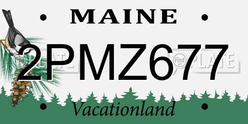 2PMZ677 Maine License Plate