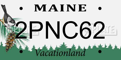 2PNC62 Maine License Plate