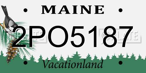 2PO5187 Maine License Plate