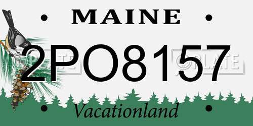 2PO8157 Maine License Plate