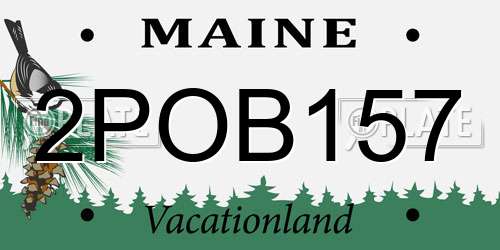 2POB157 Maine License Plate