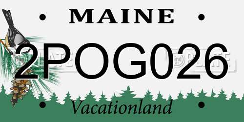 2POG026 Maine License Plate