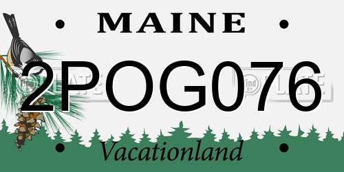 2POG076 Maine License Plate