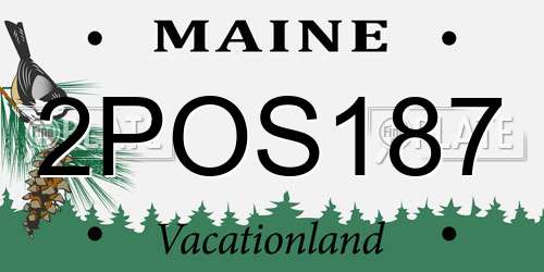 2POS187 Maine License Plate