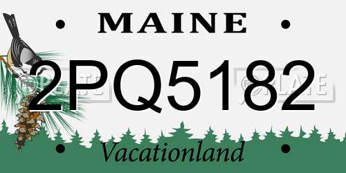 2PQ5182 Maine License Plate