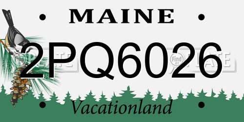 2PQ6026 Maine License Plate
