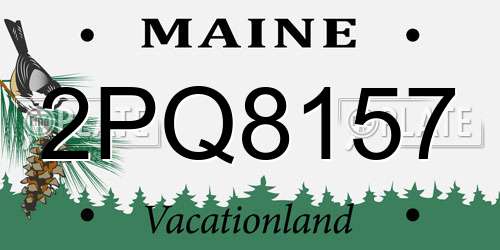 2PQ8157 Maine License Plate